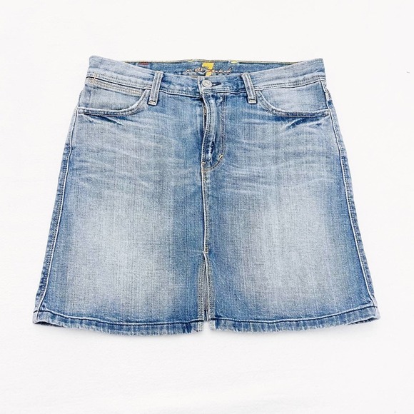 7 For All Mankind Winston Slit Denim Pencil Jean Skirt SZ26 - Picture 3 of 6